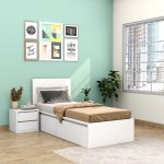 Wooden Nik Single Bed with Storage