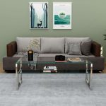 Stainless Steel Coffee Table with Glass Top - Image 2