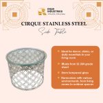 Stainless Steel Round Coffee Table with Glass Top - Image 2