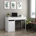 Wooden Workstation Desk with Two Drawers & File Cabinet