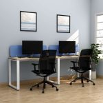 Two Line Cluster Desk with Partition Holder