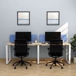 Two Line Cluster Desk with Partition Holder - Image 2
