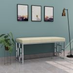 Steel Cleo Stainless Steel Bench with Padded Cushion Seat