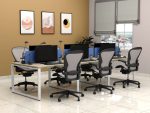 Six Line Cluster Desk with Partition Holder
