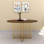 Steel Round Meeting Table with Wooden Top - Image 2