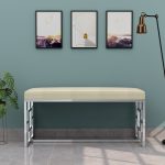 Steel Cleo Stainless Steel Bench with Padded Cushion Seat - Image 2