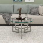 Stainless Steel Coffee Table with Glass Top - Image 2