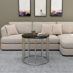 Stainless Steel Round Coffee Table with Glass Top - Image 2
