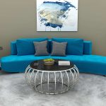 Stainless Steel Round Coffee Table with Glass Top - Image 2