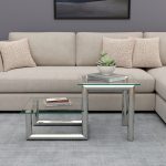 Stainless Steel Two Step Center Table with Glass Top - Image 2