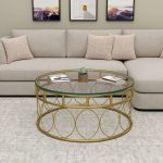 Steel Round Coffee Table with Glass Top - Image 2