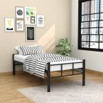 Steel Single Bed With Heavy Duty Metal Platform