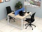 Face To Face 2 Line Cluster Desk with Partition Holder