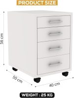 Four Drawer Mobile Pedestal Storage Unit - Image 4