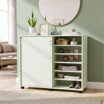Shoe Rack with 5 Removable Shelves | Shoe storage unit with 6 Compartments & Ventilation Holes | Shoe cabinet Roller Wheels, Pre-Assembled, White - (100H * 120W * 40D CM)