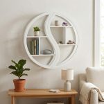 Modern Wall Shelf | Pre-Assembled with MDF Board | Wall Hook Bracket Provided & Smooth Edges | Floating Storage Shelf, White - (H100 x W100 x D20 cm) - Image 4