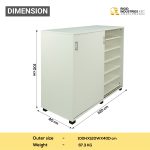 Shoe Rack with 5 Removable Shelves | Shoe storage unit with 6 Compartments & Ventilation Holes | Shoe cabinet Roller Wheels, Pre-Assembled, White - (100H * 120W * 40D CM) - Image 2