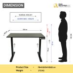 Electric Height Adjustable Desk | Ergonomic Electric Sit Stand Desk, Metal & MDF Structure, Smooth Lifting Mechanism, Adjustable Computer & Office Workstation (117H x 100W x 50D CM) KD Condition - Image 7