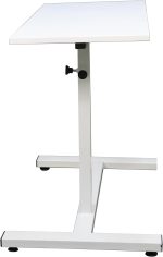 Height Adjustable Table ? Fully Assembled, White MDF Top, Epoxy Powder-Coated Frame, Leveling Glides, 700?1070mm Adjustable Height, 800x400mm Office/Home Desk - Image 3