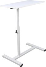 Height Adjustable Table ? Fully Assembled, White MDF Top, Epoxy Powder-Coated Frame, Leveling Glides, 700?1070mm Adjustable Height, 800x400mm Office/Home Desk - Image 2
