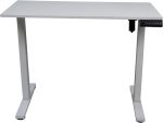 Electric Height Adjustable Table, Ergonomic Electric Sit Stand Desk, Metal & MDF Top, Smooth Lifting Mechanism, Adjustable Office Workstation, White - (117H x 100W x 50D) - KD Condition - Image 8