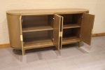 RIGID 4-Door Glass Sideboard Cabinet, 1700x500x900 mm Storage Unit - Image 2