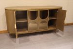 RIGID 4-Door Glass Sideboard Cabinet, 1700x500x900 mm Storage Unit - Image 3