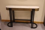 RIGID Modern Luxury Console Table with Designer Metal Frame and Marble Top