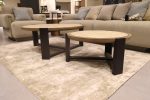 RIGID Nested Coffee Table Set | Stone Finish Round Tables, Set of 2 - Image 5